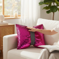 Dekoračný vankúš GLAM SHINE 40x40 cm - ružový/strieborný
