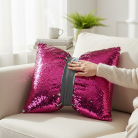 Dekoračný vankúš GLAM SHINE 40x40 cm - ružový/strieborný