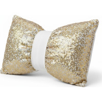 Dekoračný vankúš GLAM SHINE 30x50 cm - zlatý/biely