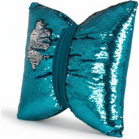 Dekoračný vankúš GLAM SHINE 40x40 cm - tyrkysový/strieborný