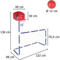 Futbalová bránka s basketbalovým košom 2v1