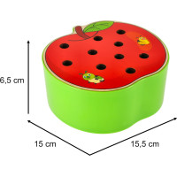 Magnetická drevená hra - Húsenice v jablku