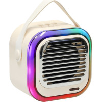 Sada karaoke reproduktora Bluetooth + 2 mikrofóny - krémový