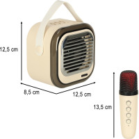Sada karaoke reproduktora Bluetooth + 2 mikrofóny - krémový