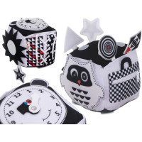 Vzdelávacia zmyslová kocka kontrastná - Sova Vzdelávacia zmyslová kocka kontrastná - Sova