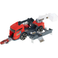 Transportér TIR 2v1 parkovacia garáž hasiči + 3 autá - červená