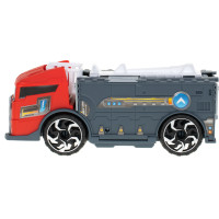 Transportér TIR 2v1 parkovacia garáž hasiči + 3 autá - červená