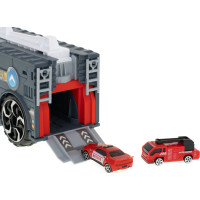 Transportér TIR 2v1 parkovacia garáž hasiči + 3 autá - červená