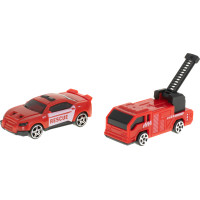 Transportér TIR 2v1 parkovacia garáž hasiči + 3 autá - červená