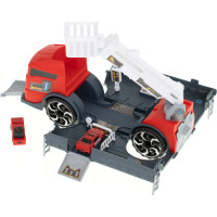 Transportér TIR 2v1 parkovacia garáž hasiči + 3 autá - červená