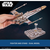 Ugears 3D drevená mechanická skladačka Star Wars Luke Skywalker X-Wing stíhačka