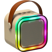 Karaoke reproduktor Bluetooth + mikrofón - béžový
