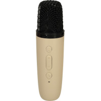 Karaoke reproduktor Bluetooth + mikrofón - béžový
