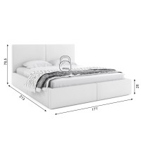 Čalúnená posteľ HILTON - 200x160 cm - biela