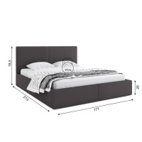 Čalúnená posteľ HILTON - 200x160 cm - grafitová