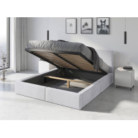 Čalúnená posteľ HILTON s úložným priestorom - 200x140 cm - biela