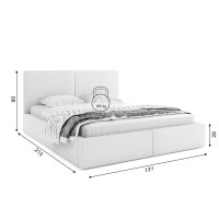 Čalúnená posteľ HILTON s úložným priestorom - 200x120 cm - biela