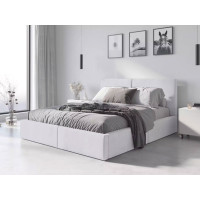 Čalúnená posteľ HILTON s úložným priestorom - 200x140 cm - biela