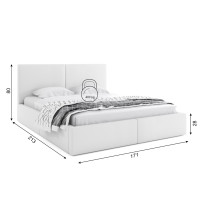 Čalúnená posteľ HILTON s úložným priestorom - 200x160 cm - biela