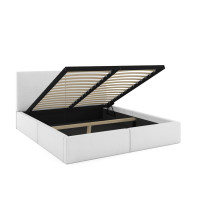 Čalúnená posteľ HILTON s úložným priestorom - 200x140 cm - biela