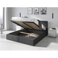 Čalúnená posteľ HILTON s úložným priestorom - 200x160 cm - grafitová