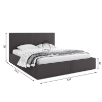 Čalúnená posteľ HILTON s úložným priestorom - 200x120 cm - grafitová