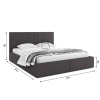 Čalúnená posteľ HILTON s úložným priestorom - 200x140 cm - grafitová