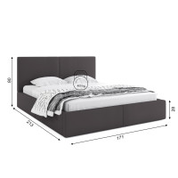 Čalúnená posteľ HILTON s úložným priestorom - 200x160 cm - grafitová