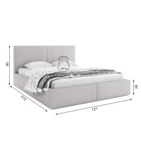 Čalúnená posteľ HILTON s úložným priestorom - 200x120 cm - šedá