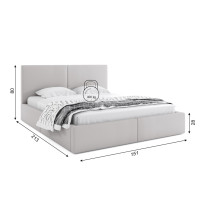 Čalúnená posteľ HILTON s úložným priestorom - 200x140 cm - šedá