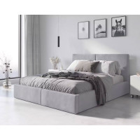 Čalúnená posteľ HILTON s úložným priestorom - 200x140 cm - šedá