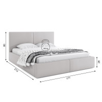 Čalúnená posteľ HILTON s úložným priestorom - 200x160 cm - šedá