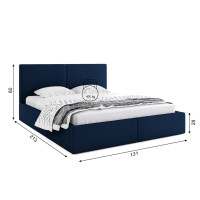 Čalúnená posteľ HILTON s úložným priestorom - 200x120 cm - tmavo modrá