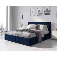 Čalúnená posteľ HILTON s úložným priestorom - 200x120 cm - tmavo modrá
