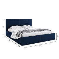 Čalúnená posteľ HILTON s úložným priestorom - 200x160 cm - tmavo modrá