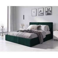 Čalúnená posteľ HILTON s úložným priestorom - 200x120 cm - tmavo zelená