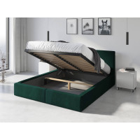 Čalúnená posteľ HILTON s úložným priestorom - 200x160 cm - tmavo zelená