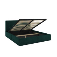 Čalúnená posteľ HILTON s úložným priestorom - 200x120 cm - tmavo zelená