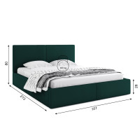 Čalúnená posteľ HILTON s úložným priestorom - 200x140 cm - tmavo zelená