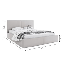 Čalúnená posteľ HILTON - 200x160 cm - šedá