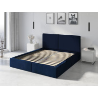 Čalúnená posteľ HILTON - 200x140 cm - tmavo modrá