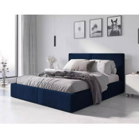 Čalúnená posteľ HILTON - 200x140 cm - tmavo modrá
