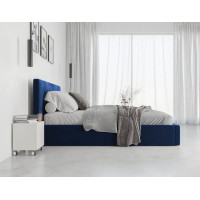 Čalúnená posteľ HILTON s úložným priestorom - 200x140 cm - tmavo modrá