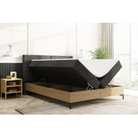 Čalúnená posteľ IMPERIAL s úložným priestorom - 200x160 cm - dub/sivá