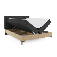 Čalúnená posteľ IMPERIAL s úložným priestorom - 200x160 cm - dub/sivá