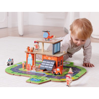 2Kids Toys Drevená stanica Hasiči 2 v 1