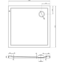 Sprchová vanička MEXEN FLOW - 110x110 cm - čierna matná - 46S701111