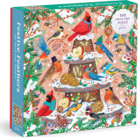 GALISON Metalické štvorcové puzzle Sviatočné vtáctvo 500 dielikov