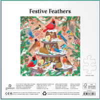 GALISON Metalické štvorcové puzzle Sviatočné vtáctvo 500 dielikov