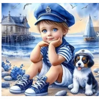 NORIMPEX Diamantové maľovanie Malý námorník 30x40cm